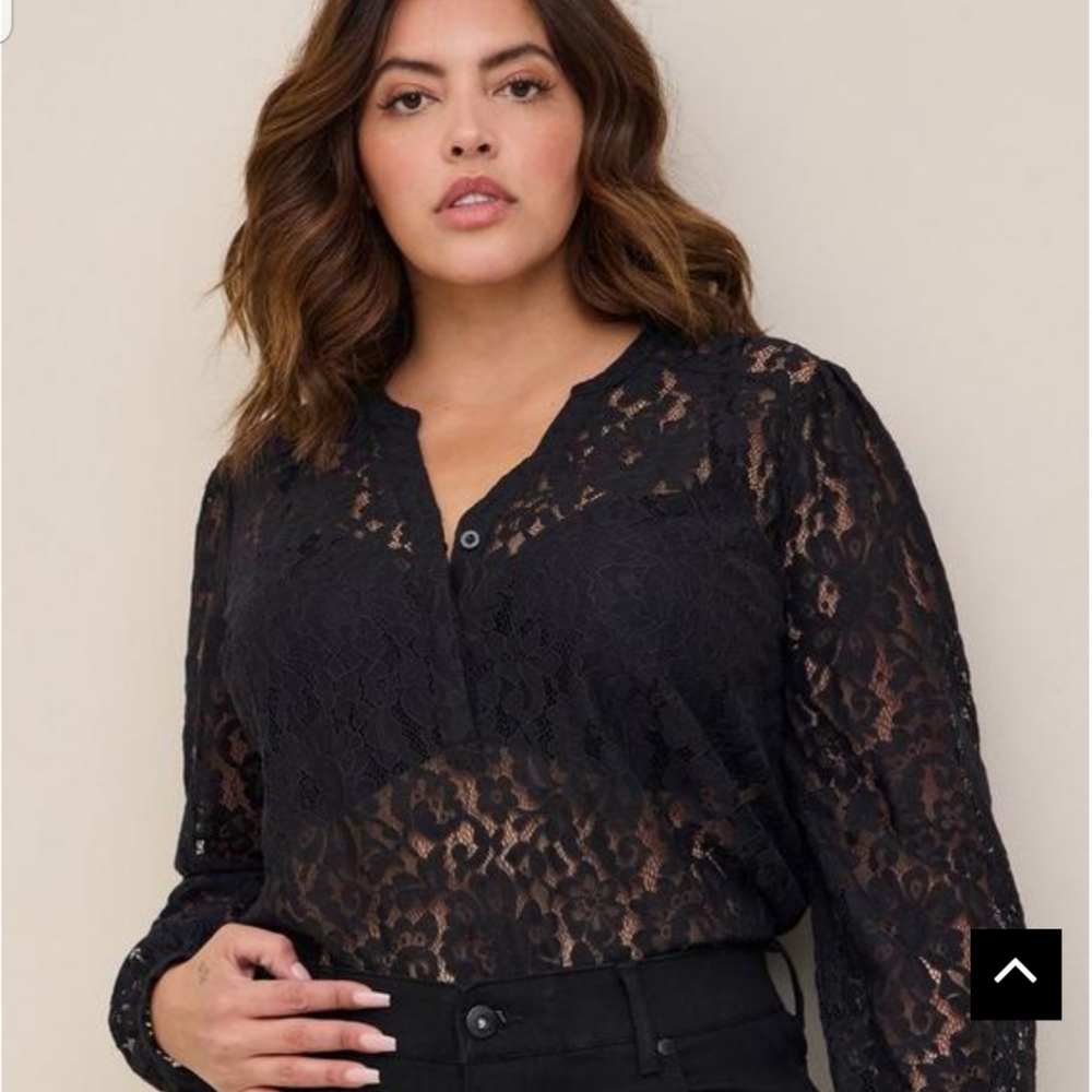 NWT Torrid Harper Lace Long Sleeve Blouse